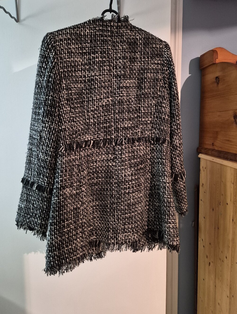 INC International Concepts Black White Tweed Long Blazer Size Small - Picture 6 of 8